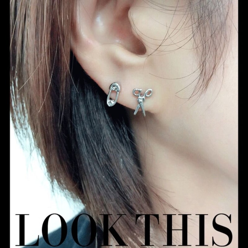 4点セット）ハサミ×糸巻き×安全ピン×ビジュー モチーフ ソーイング