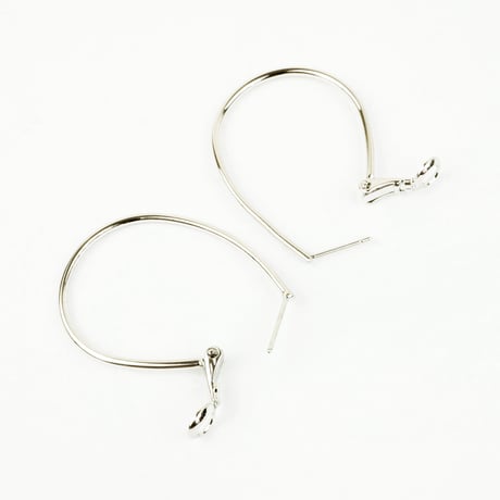 オーバル フープピアス 華奢 シルバー レディース アクセサリー：PL160801
