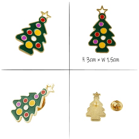 Merry Christmas ピンバッチ バッチ サンタクロース クリスマスツリー トナカイ 雪だるま sunomann メンズ レディース ユニセックス アクセサリー