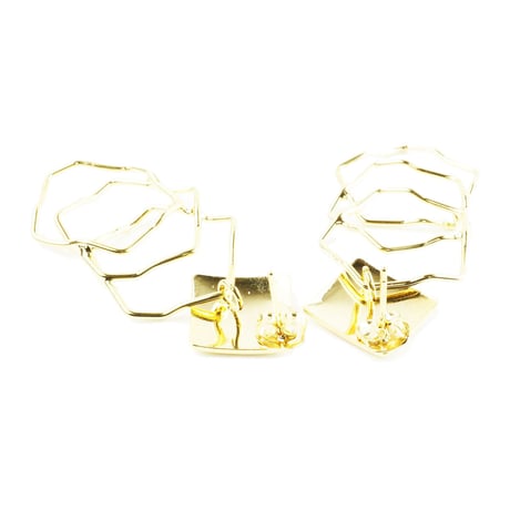 スクエア 変形スクエア 個性的 ピアス スタッドピアス オシャレ ゴールド シルバー 大人アクセ レディース アクセサリー：PM180301