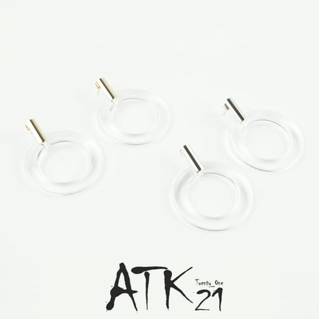 クリア サークル 春 夏 スタッド ピアス 上品 大人アクセ レディース アクセサリー：PL180301