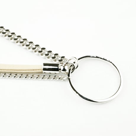 レザー チェーン サークル チャーム タイト ブレスレット シンプル レディース アクセサリー：BR170201