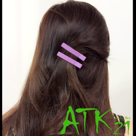 （2本セット) スクエア ダークマットカラー クリップピン ダッカール シンプル 無地 前髪 艶消し レディース ヘアアクセサリー：HD160805