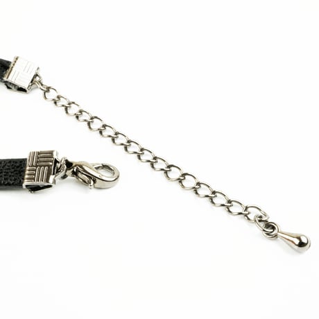 2重 ２ライン ビジュー クロス スクエア レザー チョーカー ネックレス ブラック レディース アクセサリー：NC160502