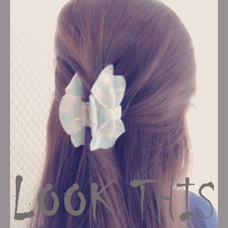 べっ甲風 リボンモチーフ バンスクリップ セルロイド レディース ヘアアクセサリー まとめ髪 髪留め：HBS160601