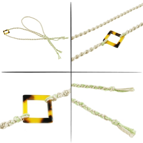（2点セット）ハンドメイド べっ甲風トライアングル  アンクレット ペア ミサンガ Missanga お守り 手作り コットンコード メンズ レディース ユニセックス アクセサリー：AMP190602