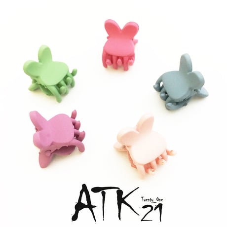 （5個セット） ラビット うさぎ  マット パステルカラー ミニバンスクリップ プチヘアクリップ かわいい キッズ レディース ヘアアクセサリー：HBS171001