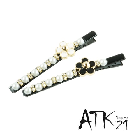 フラワー パール ビジュー ヘアピン ヘアクリップ ダッカール くちばしクリップ 簡単ヘアアレンジ レディース ヘアアクセサリー：HD180304