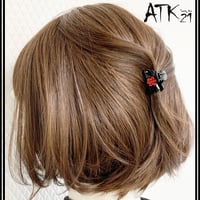クロスリボン カメリア ミニバンスクリップ 前髪留め 小さ目 しっかりホールド ヘアアレンジのポイント 髪留め 簡単ヘアアレンジ レディース ヘアアクセサリー