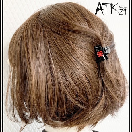 クロスリボン カメリア ミニバンスクリップ 前髪留め 小さ目 しっかりホールド ヘアアレンジのポイント 髪留め 簡単ヘアアレンジ レディース ヘアアクセサリー