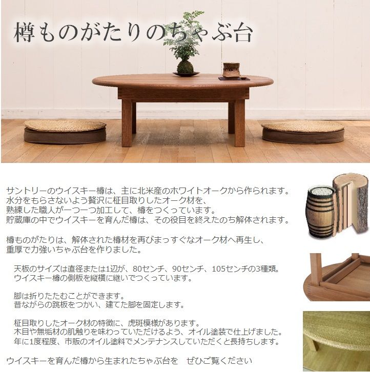 サントリー樽ものがたり ちゃぶ台丸800㎜ （ウレタン塗装） | CLIA