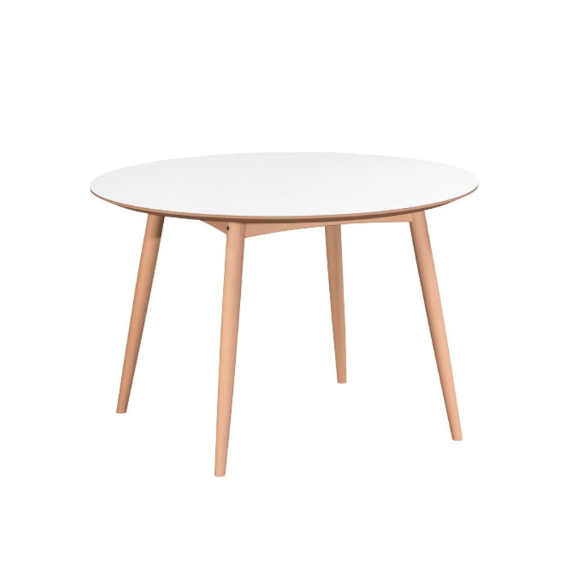 カリモク60 ラウンドテーブル1100 ピュアビーチ/ホワイト(天板メラミン