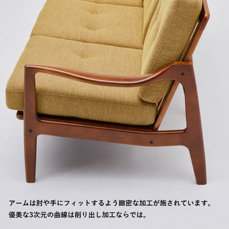 カリモク60　フレームチェア3シーター　モカブラウン色　W36603UK-A