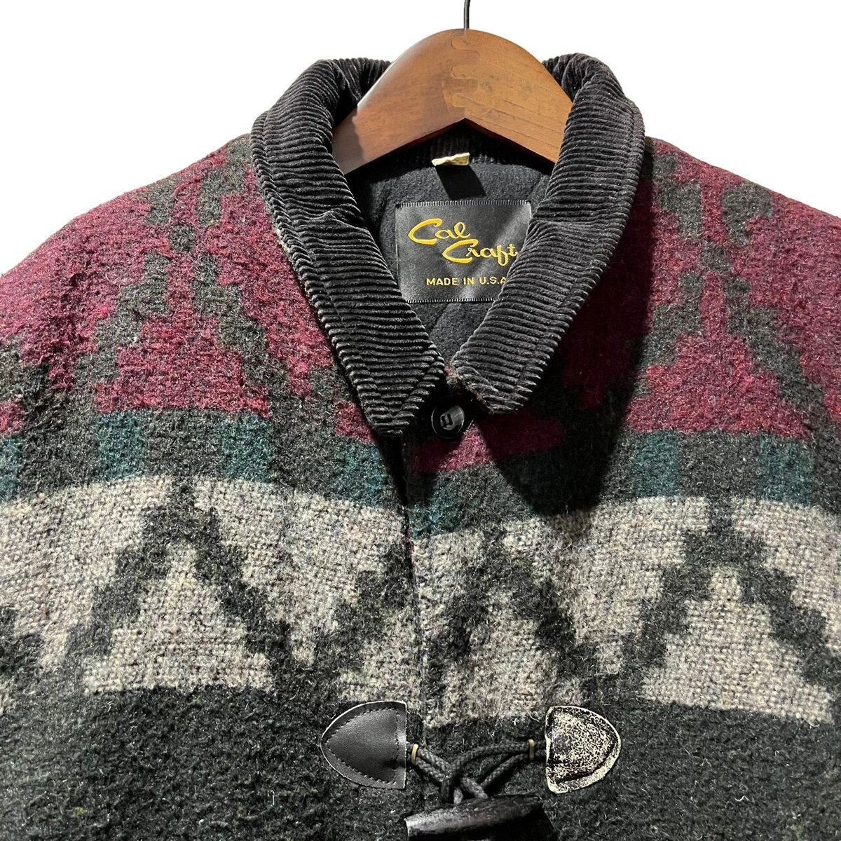 90s cal craft usa製　ネイティブ柄　ダッフルコート　Mサイズ fit=scale-down,w=1200