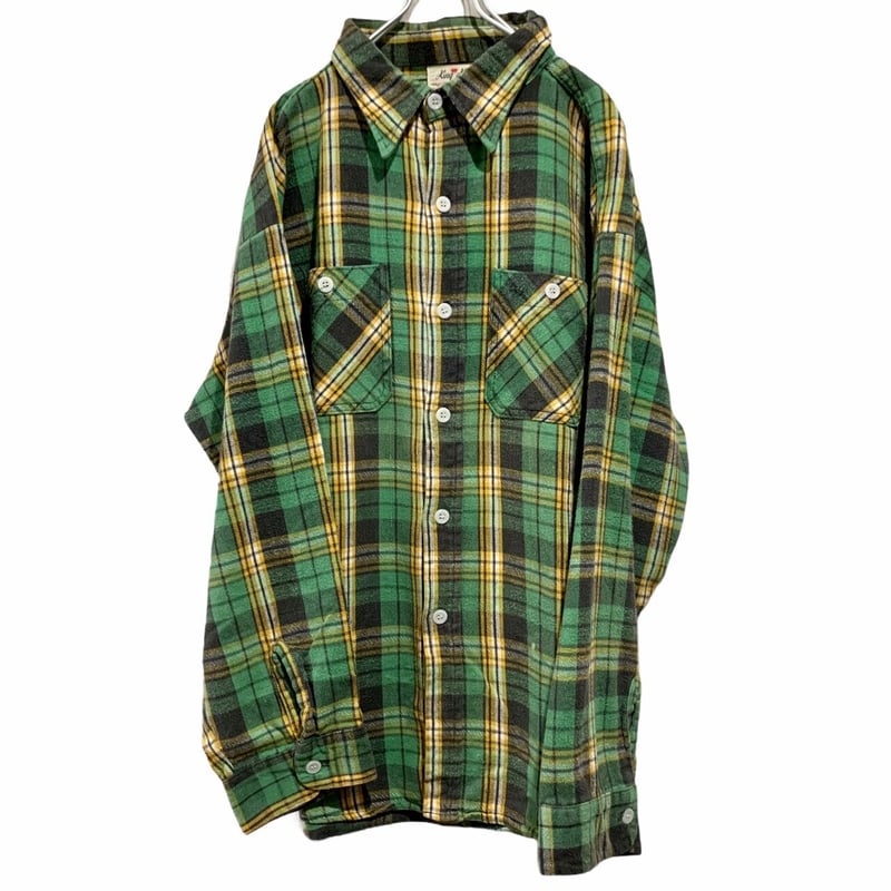 【好配色】60s King Kole ネルシャツ 緑×黒 ビッグサイズ 楽天市場】60's ビンテージ ☆ KING KOLE キングコール チェック 長袖