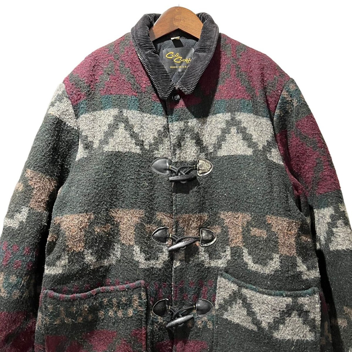 90's USA製 CAL CRAFT DUFFLE JACKET NATIVE PATTER