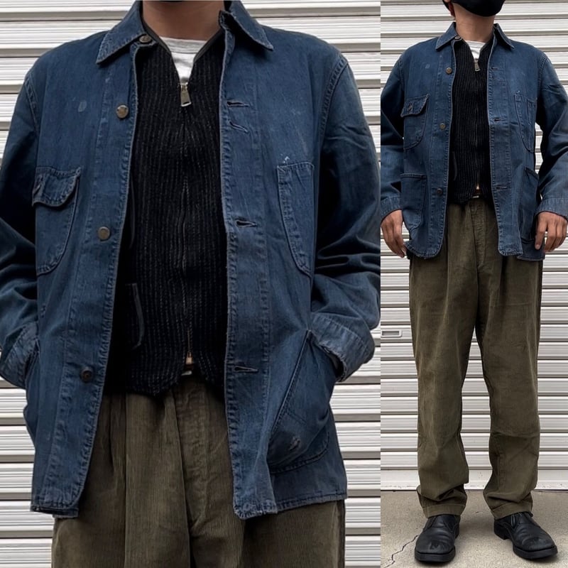 50-60's VINTAGE FULL CUP DENIM COVERALL | OLD INN.