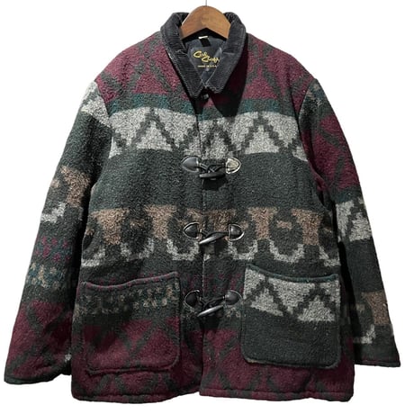 90's USA製 CAL CRAFT DUFFLE JACKET NATIVE PATTERNED