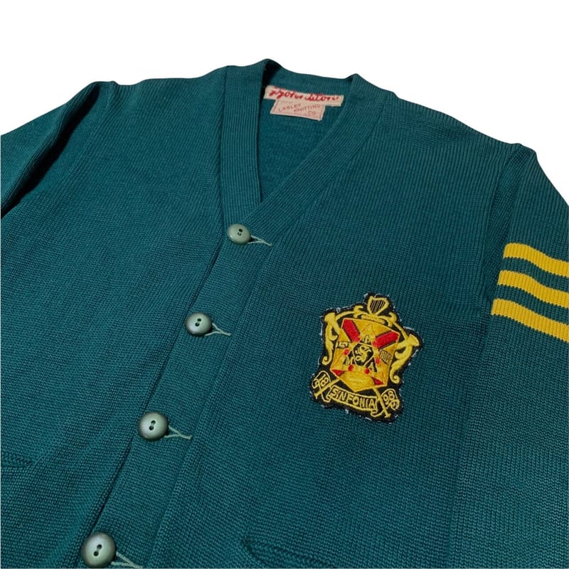 50-60's LASLEY KNITTING CO WOOL CARDIGAN | OLD