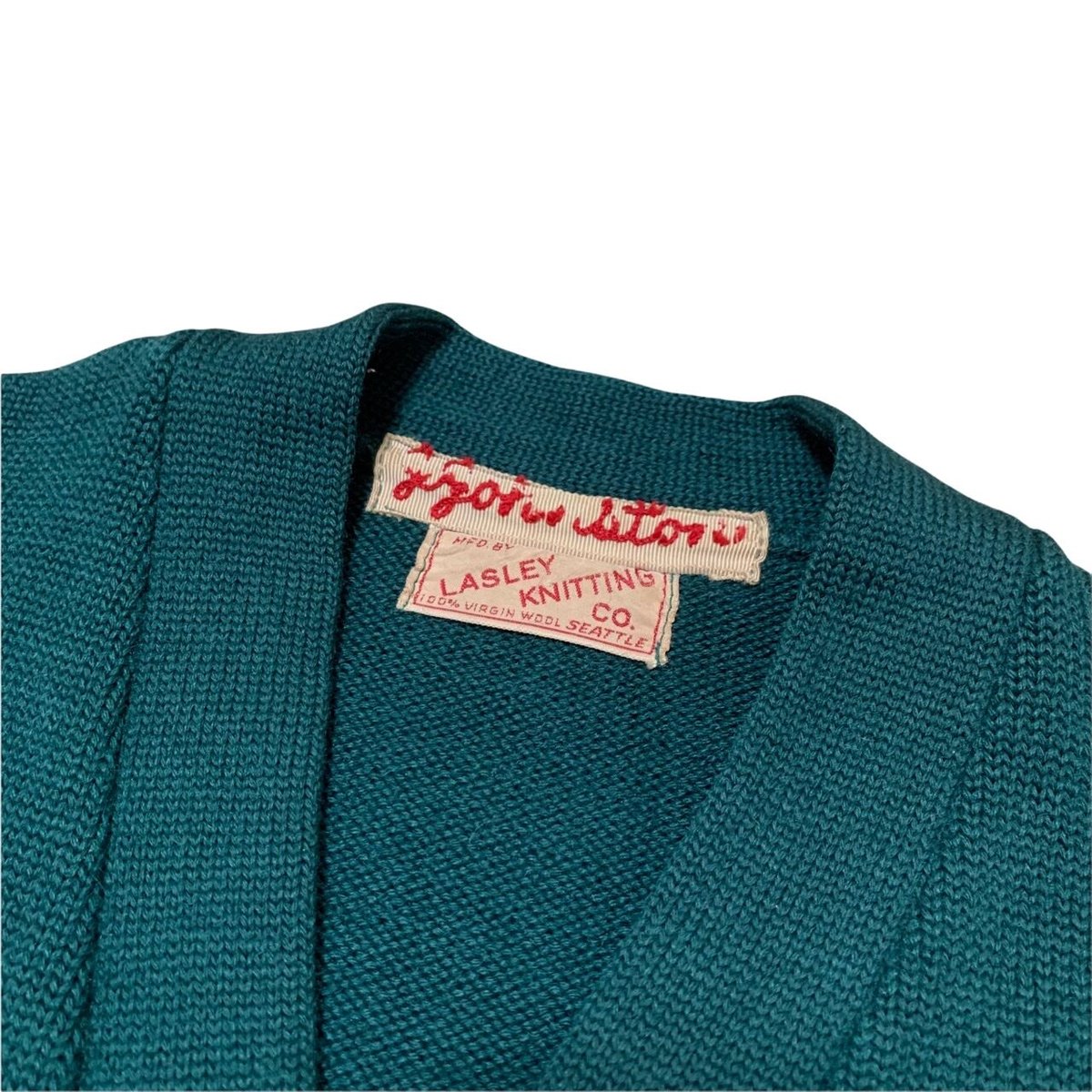 50-60's LASLEY KNITTING CO WOOL CARDIGAN | OLD 50-60's LASLEY KNITTING CO WOOL CARDIGAN | OLD