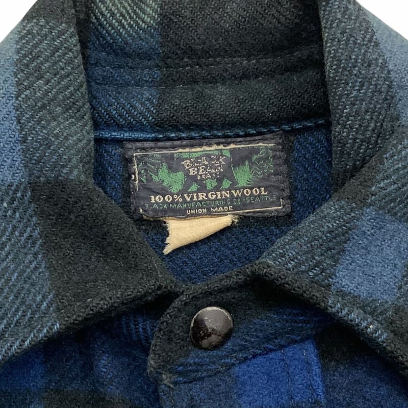 40's VINTAGE BLACK BEAR WOOL JACKET | OLD INN.