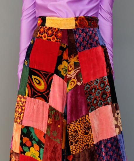 Vintage   Patchwork Wide Pants