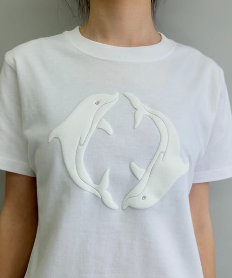 Labyrins  Two Dolphin Tshirt White