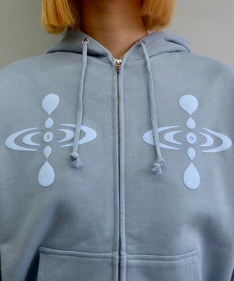 Labyrins   Botanical Hoodie Blue