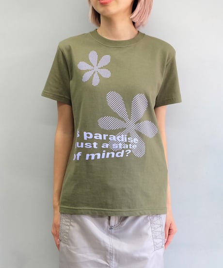 Labyrins   Dot Flower Tshirt    Khaki