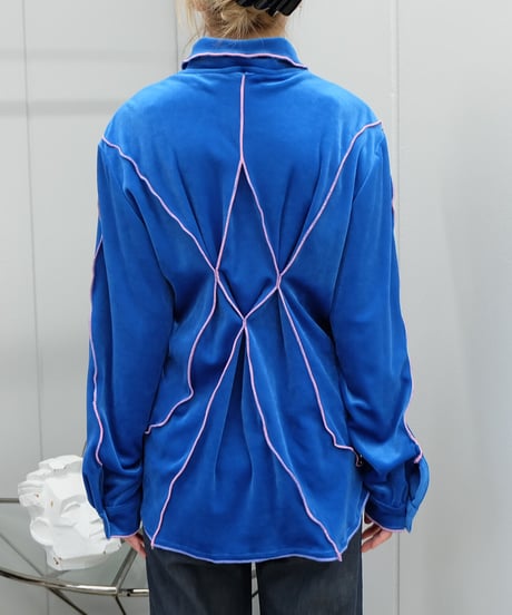 Frill Line Velours Shirt