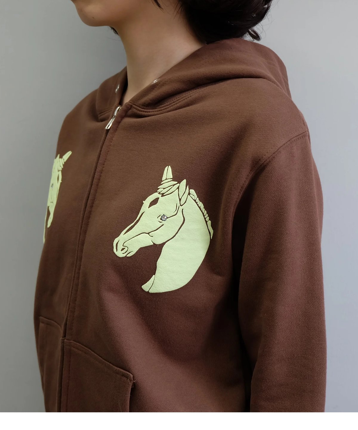 Labyrins Dont Cry Horse Hoodie Brown