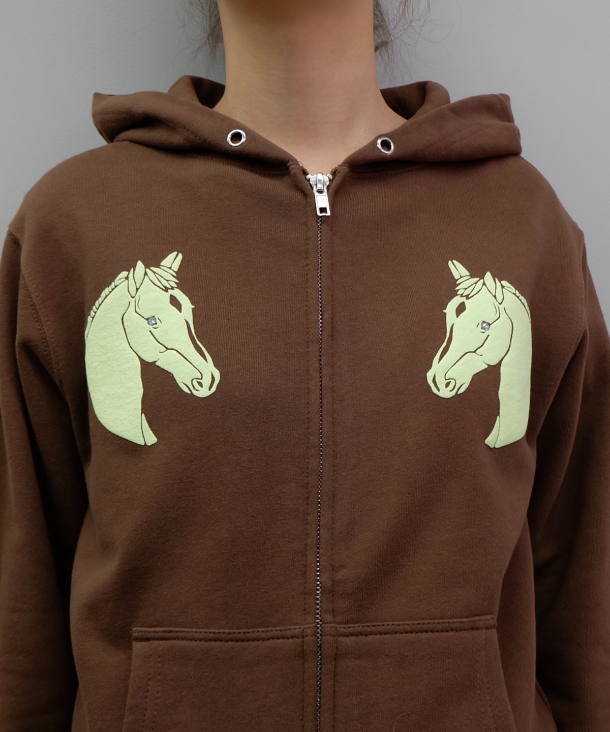 Labyrins Dont Cry Horse Zip Hoodie Brown | Shury Labyrins Dont Cry Horse Zip Hoodie Brown | Shury