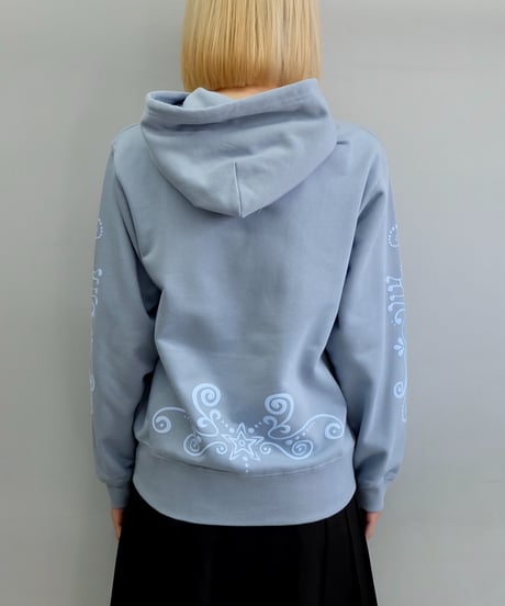 Labyrins   Botanical Hoodie Blue