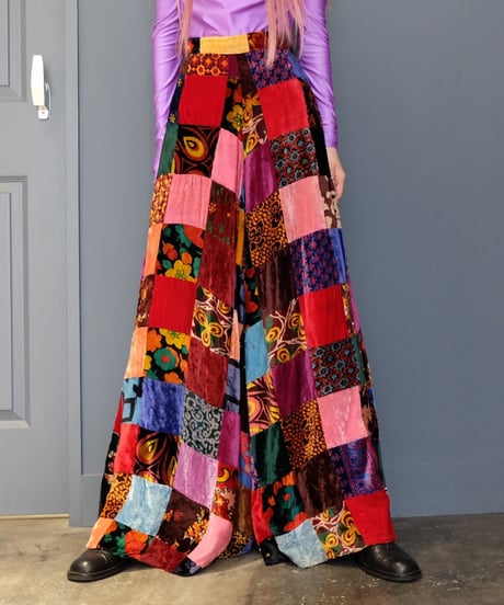 Vintage   Patchwork Wide Pants