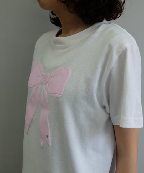 Labyrins RIBBON Tshirt White(Pink)