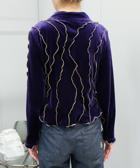 Frill Line Velours Tops