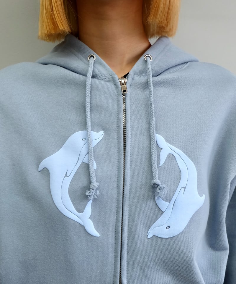 トップス shury labyrins Two Dolphins Zip Hoodie Labyrins Two Dolphins Zip Hoodie White | Shury