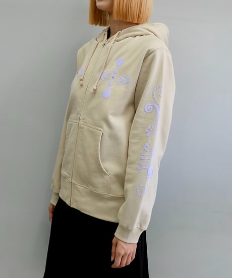 Labyrins   Botanical Hoodie Beige