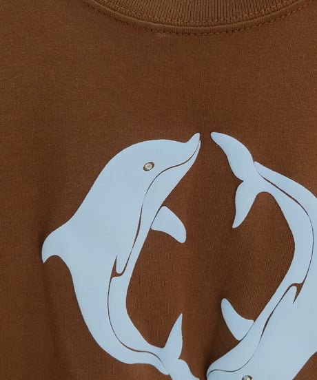 Labyrins  Two Dolphin Tshirt Brown