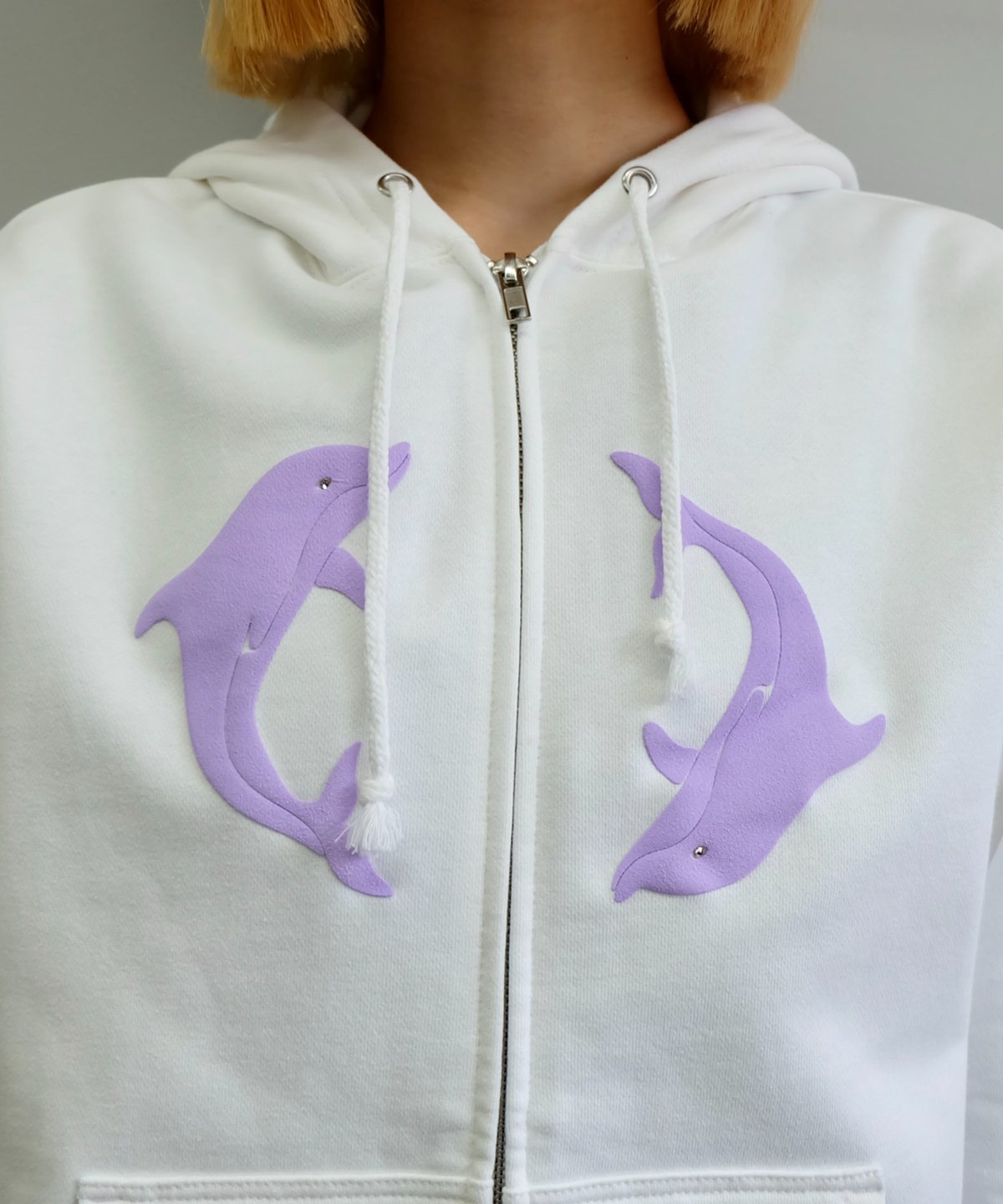 トップス Labyrins Two Dolphins Zip Hoodie Labyrins Two Dolphins Zip Hoodie White | Shury