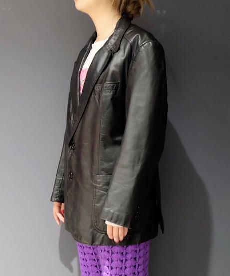 Vintage   Leather Tailored Jacket  2
