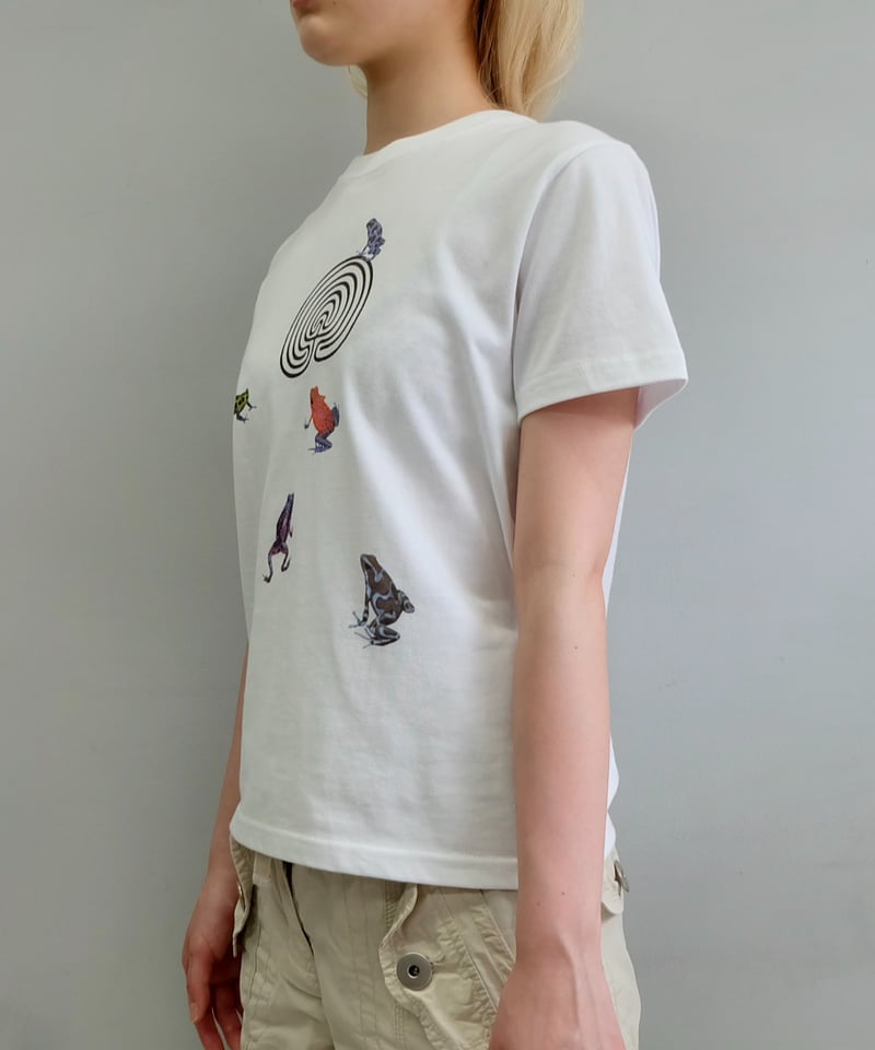 labyrins ホワイト Tシャツ shury groovy frog Labyrins Groovy Frog Tshirt Black | Shury