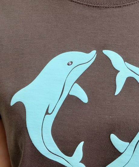 Labyrins  Two Dolphin Tshirt Brown