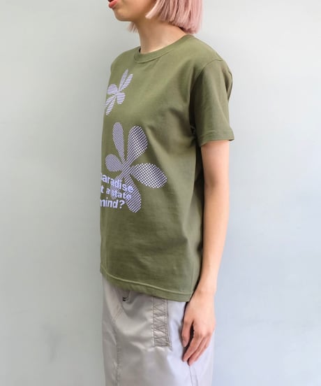 Labyrins   Dot Flower Tshirt    Khaki