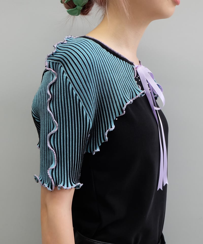 【shury】remake frill line knit