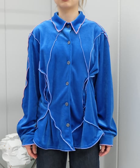 Frill Line Velours Shirt