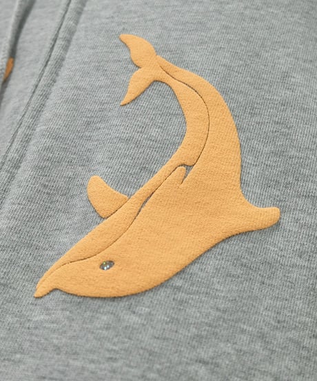 Labyrins Two Dolphins Zip Hoodie Gray