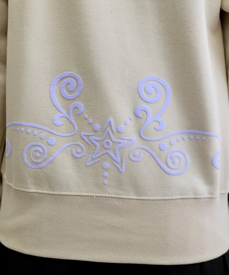 Labyrins   Botanical Hoodie Beige