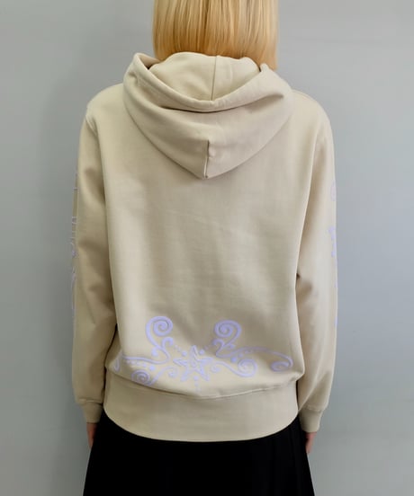 Labyrins   Botanical Hoodie Beige