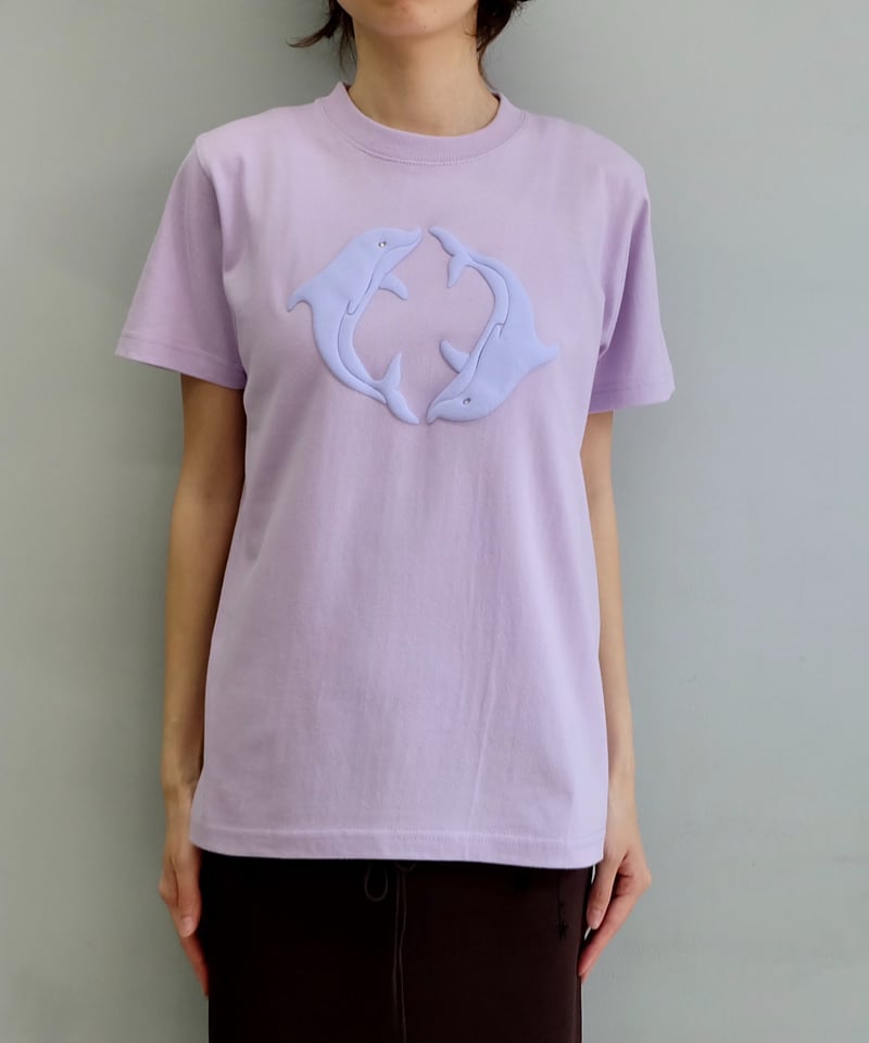 Labyrins Two Dolphins Tshirt Lavender | Shury 